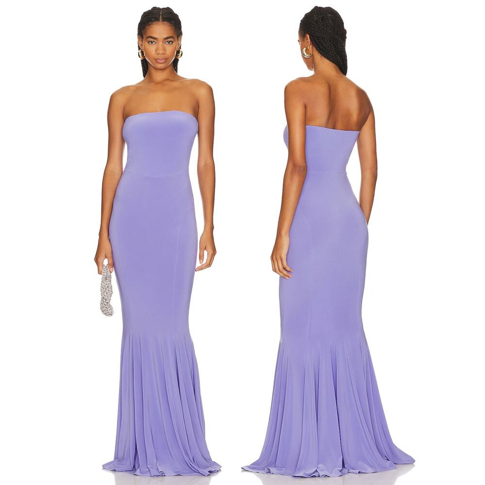 Norma Kamali Strapless Fishtail Gown Jersey Formal Evening Party Prom Hoco XL